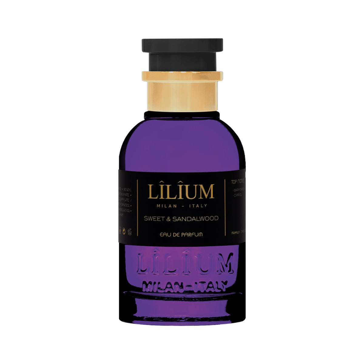 Sweet & Sandalwood eau de parfum by LÎLÎUM Milan, creamy woody niche fragrance